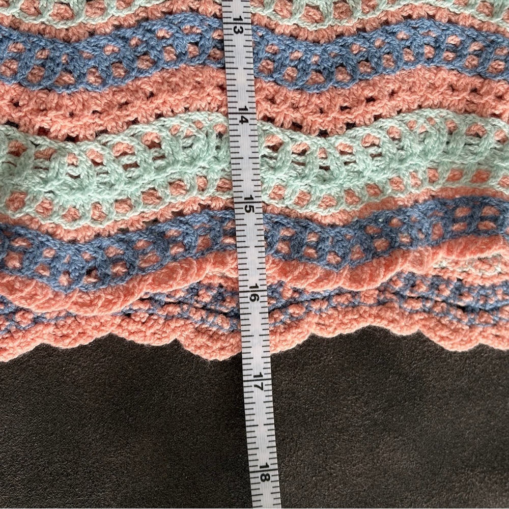 Rebellion Crochet Knit Tank Top Boho Festival Pastel Size M - Picture 4 of 4